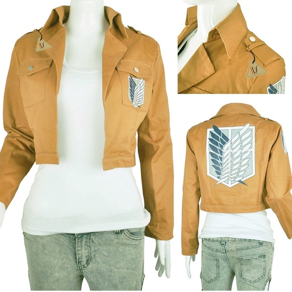 Long Sleeve Khaki Anime Cosplay Costume Jacket - Picture 7 of 7